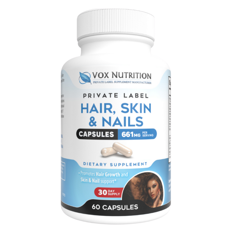 Private Label Hair Skin and Nails Vitamin Supplement | Vox Nutrition