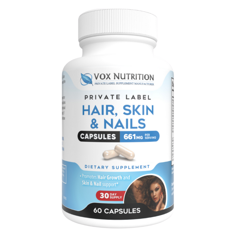 private label hair skin and nail vitamin supplement