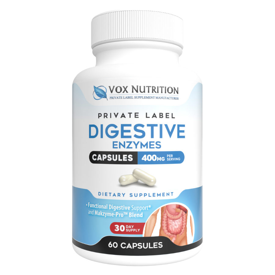 Private Label Digestive Enzyme Vitamin Supplement Vox Nutrition