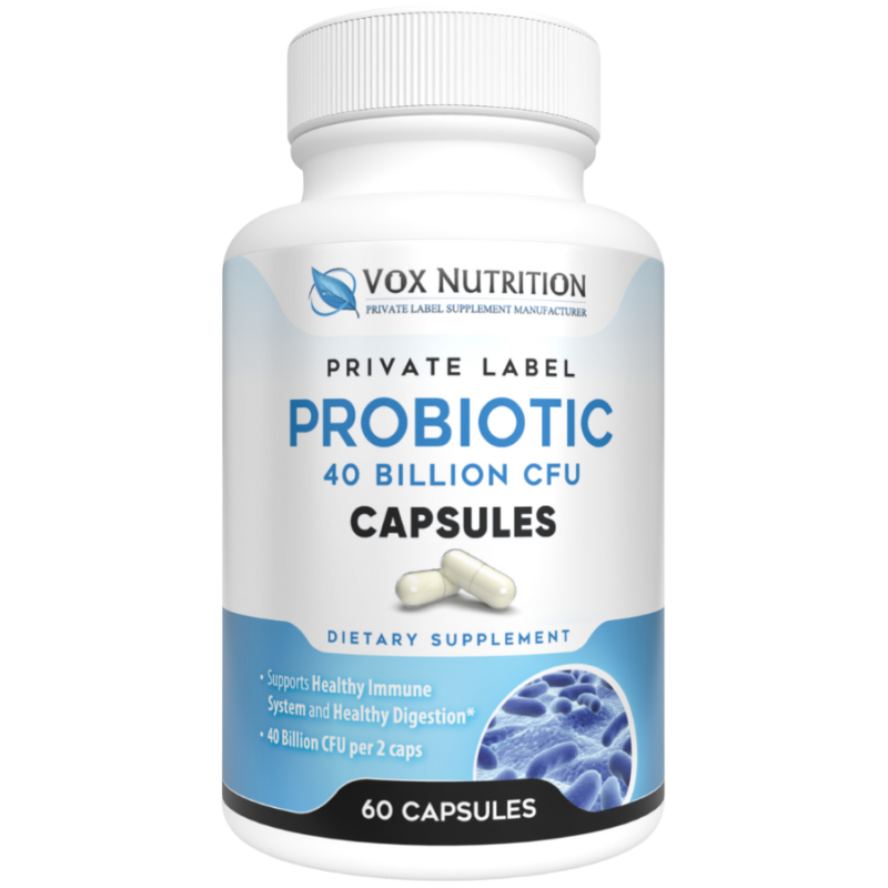 Private Label Probiotic 40 Billion Vitamin Supplement Vox Nutrition