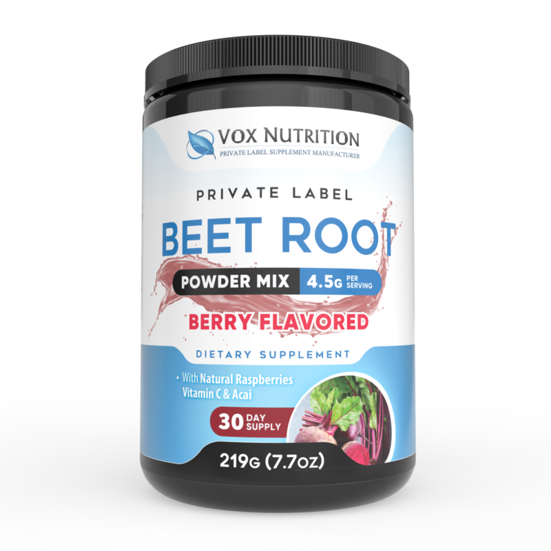 private label beet root powder power blend with natural raspberries, vitamin c and acai